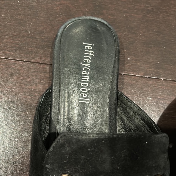 Jeffrey Campbell Black Suede Slip On Flats Size 7 - Picture 2 of 5